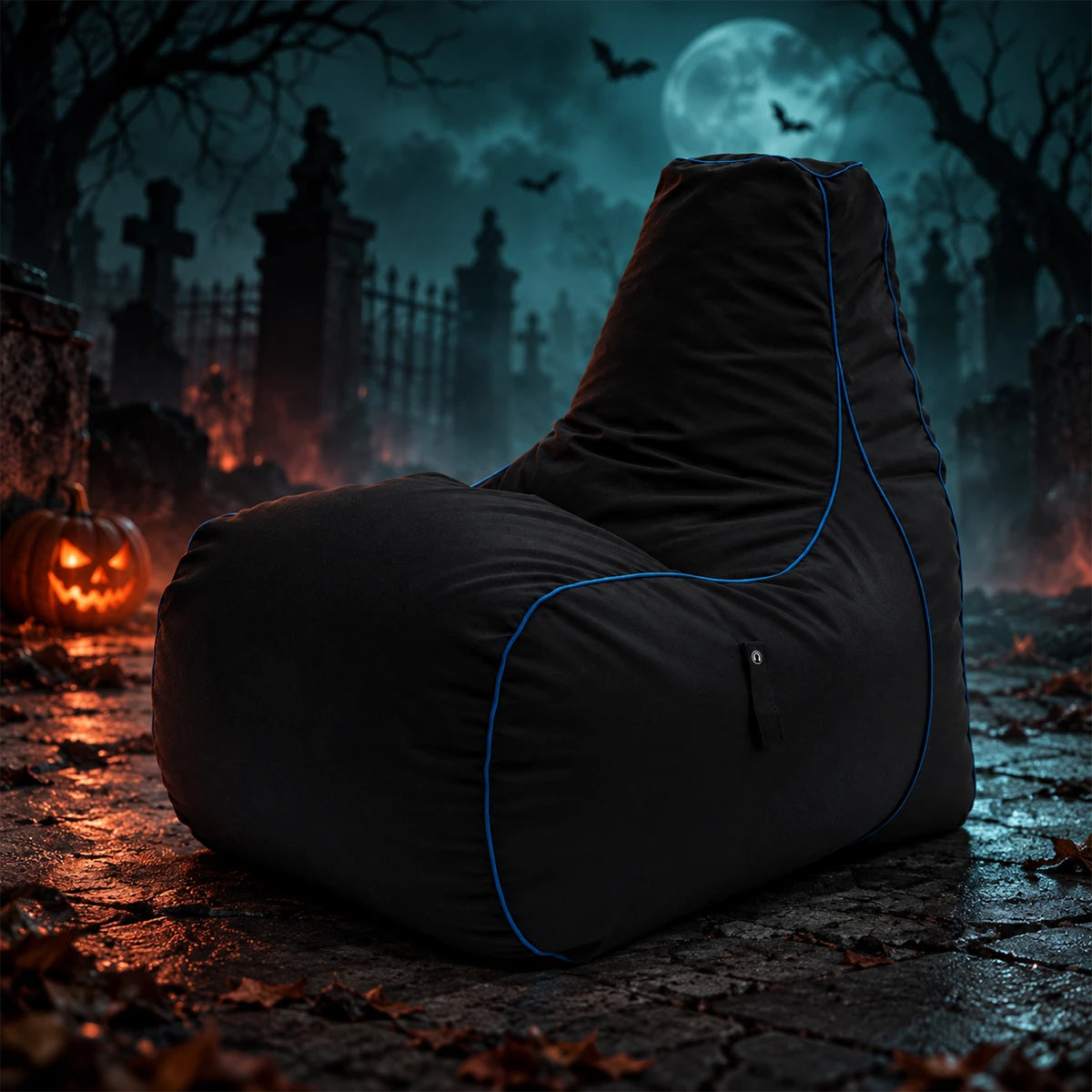 Gaming High Back Bean Bag Chair Indoor Kids Beanbag with Side Pockets